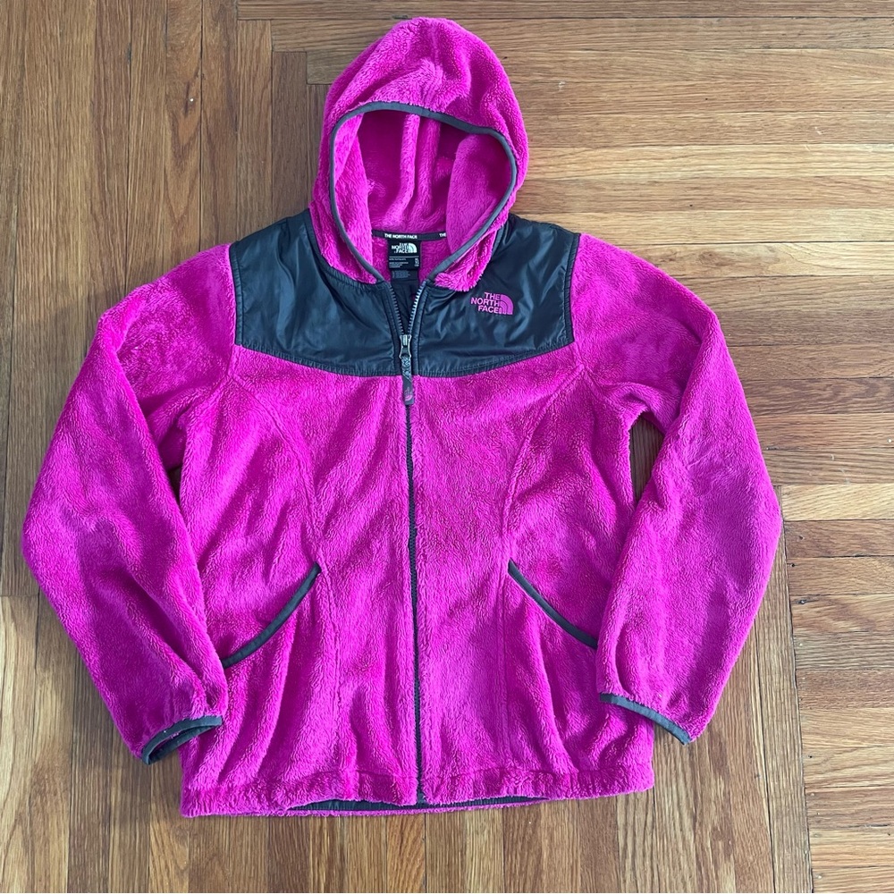 The North Face Magenta and Black Fleece Jacket